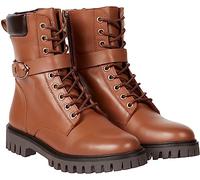 Tommy Hilfiger Stivali Bassi Donna Buckle Lace Up Stivaletti, Marrone (Natural Cognac), 37 EU