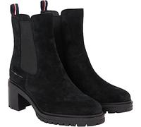 Tommy Hilfiger Stivali Bassi Donna Essential Midheel Suede Stivaletti, Nero (Black), 36 EU