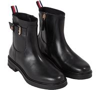 Tommy Hilfiger Stivali Bassi Donna Leather Stivaletti, Nero (Black), 36 EU
