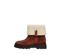 Tommy Hilfiger Women's Faux Fur Suede Roll-Down Boot Fw0fw08158 Mid, Brown Cognac Brown, 41 EU
