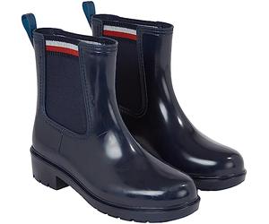 Tommy Hilfiger Stivali in Gomma Donna Corporate Elastic Rainboot Mezza Altezza, Blu (Space Blue), 37 EU