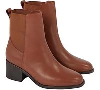 Tommy Hilfiger Stivali Mezza Gamba Donna Chelsea Thermo in Pelle, Marrone (Natural Cognac), 39 EU