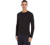 Tommy Hilfiger - Top nero a maniche lunghe in cotone slim fit elasticizzato con logo - BLACK 3XL
