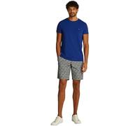 Tommy Hilfiger Uomo T-Shirt Maniche Corte Stretch Slim Fit Tee Scollo Rotondo, Blu (Wedge Blue), L