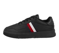 Tommy Hilfiger SUPERCUP LEATHER STRIPES FM0FM04824, Uomo, Nero (Triple Black), 43 EU