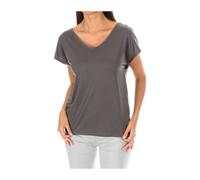 Tommy Hilfiger - T-shirt a manica corta con scollo a V - - Tops - Donna - Grigio - S