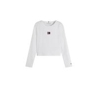 Tommy Hilfiger T-shirt bambina manica lunga patch logo bianco