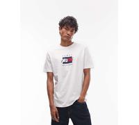 Tommy Hilfiger - T-shirt bianca con bandiera lineare-Bianco M