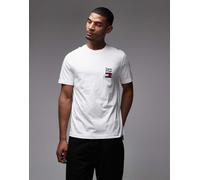 Tommy Hilfiger - T-shirt bianca con logo a bandiera-Bianco 54