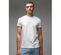 Tommy Hilfiger - T-shirt bianca con logo e righe a contrasto sui bordi-Bianco XS