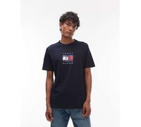 Tommy Hilfiger - T-shirt blu navy con grafica lineare con bandiera XL