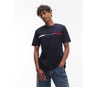 Tommy Hilfiger - T-shirt blu navy con logo sul petto S