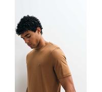 Tommy Hilfiger - T-shirt color cuoio con logo a bandiera-Marrone 44