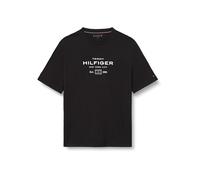 Tommy Hilfiger T-Shirt da Uomo BT-Hilfiger Stack Graphic Tee-B MW0MW42059 S/S, Nera, XXL, Nero (Nero), XXL