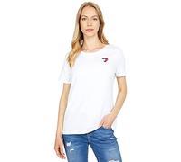 Tommy Hilfiger T-Shirt Girocollo da Donna con Logo, Cuore Bianco Brillante, XL