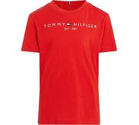 Tommy Hilfiger T-Shirt Maniche Corte Bambini Unisex Essential Tee Scollo Rotondo, Rosso (Deep Crimson), 12 Anni