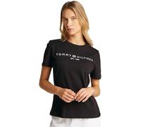 Tommy Hilfiger T-Shirt Maniche Corte Donna Scollo Rotondo, Nero (Black), XXS