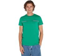 Tommy Hilfiger T-shirt Maniche Corte Uomo Stripe Chest Tee Scollo Rotondo, Verde (Olympic Green), L