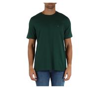 Tommy Hilfiger - T-shirt Regular Fit in cotone con ricamo logo frontale - - Tops - Uomo - Verde - M