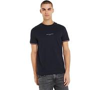 Tommy Hilfiger T-Shirt Uomo Maniche Corte Tipped Tee Scollo Rotondo, Blu (Desert Sky), L