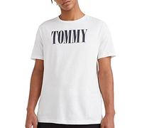 Tommy Hilfiger T-Shirt Uomo TH Manica Corta Girocollo Puro Cotone con Stampa Articolo UM0UM02534 Crew Neck Tee, YBR White/Bianco, M