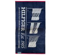 Tommy Hilfiger Telo Mare Piscina Spiaggia Asciugamano Maxi in Spugna di Puro Cotone Cinigliato Disegno: Skipper 51 Taglia: 90 x 170 cm