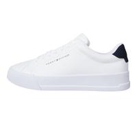 TOMMY HILFIGER TH Court Leather, Scarpe da Ginnastica Uomo, Bianco/Cielo Deserto, 40 EU