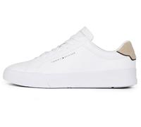 Tommy Hilfiger Uomo Sneakers Court Detail Essential in Pelle, Bianco (White/Sandal Wood), 46