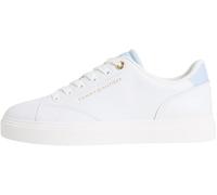 Tommy Hilfiger TH Feminine Cupsole Leather Fw0fw09105, Basso Top Donna, Beige (White/Breezy Blue), 38 EU