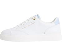 Tommy Hilfiger TH Feminine Cupsole Leather Fw0fw09105, Basso Top Donna, Beige (White/Breezy Blue), 37 EU