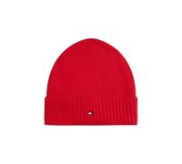 Tommy Hilfiger TH Flag Pima Cotton Beanie Color Primary Red, One Size XLG - Primary Red One Size