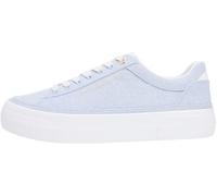 Tommy Hilfiger TH Foxing Platform Washed Canvas Fw0fw09172, Basso Top Donna, Blue (Breezy Blue), 36 EU
