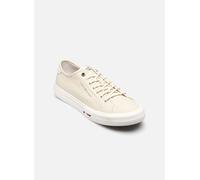 Tommy Hilfiger Uomo Sneakers Vulcanizzate Street Canvas con Logo, Avorio (Newsprint), 42