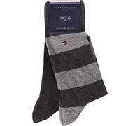 Tommy Hilfiger Th Men Rugby Sock 2p Calze, Grigio (Anthracite 201), 39-42 (Pacco da 2) Uomo