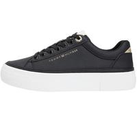 Tommy Hilfiger TH Platform Sneaker Tumbled LTR Fw0fw09018, Basso Top Donna, Black (Black/Ancient White), 40 EU