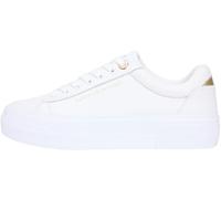 Tommy Hilfiger TH Platform Sneaker Tumbled LTR Fw0fw09018 Low Top Donna, White, 37 EU