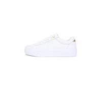 Tommy Hilfiger TH Platform Sneaker Tumbled LTR Fw0fw09018 Low Top Donna, White, 38 EU