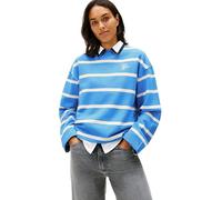 Tommy Hilfiger TH Script Mdrn Terry Swtshrt Ww0Ww48431 Felpa Pullover, Blue (Mesmerizing Blue/Calico STP), M Donna