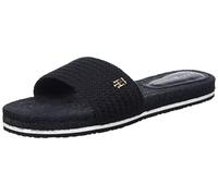 Tommy Hilfiger TH TEXTURED FLAT SANDAL FW0FW06438, Donna, Nero (Black), 36 EU
