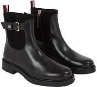 Tommy Hilfiger THERMO MATERIAL MIX BELT BOOTIE FW0FW07477, Donna, Nero (Black), 41 EU