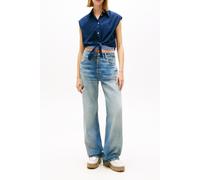 Tommy Jeans - Tjw Tie Front Poplin DW0DW22212 Blu - Abbigliamento M Blu