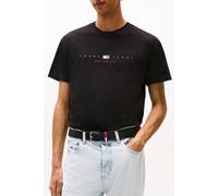 Tommy Hilfiger Maglietta da uomo TJM Reg Flag Linear Ss Tee EXT, nero e argento, S