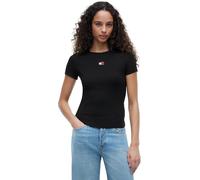 Tommy Jeans - Tjw Slim Badge Rib T DW0DW17881 Nero - Abbigliamento S Nero