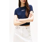 Tommy Jeans - Essential - T-shirt slim nera con logo-Nero L