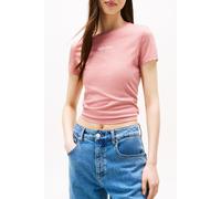 Tommy Jeans - T-shirt slim a maniche corte rosa con logo M