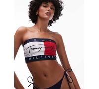 Tommy Hilfiger - Top a fascia rosso, bianco e blu con bandiera-Multicolore M