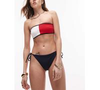 Tommy Hilfiger - Top bikini a fascia bianco e rosso M