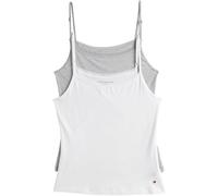 Tommy Hilfiger Top Donna Confezione da 2 Elasticizzati, Multicolore (White/Grey Heather), XS