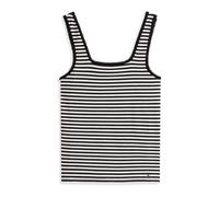 Tommy Hilfiger Donna Canotta Slim a Costine, Multicolore (Ecru/Black Fine STP), XL