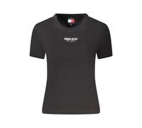 Tommy Hilfiger, ,Tops ,Donna ,Nero ,M Magliette Nera da Donna con Stampa Accattivante
